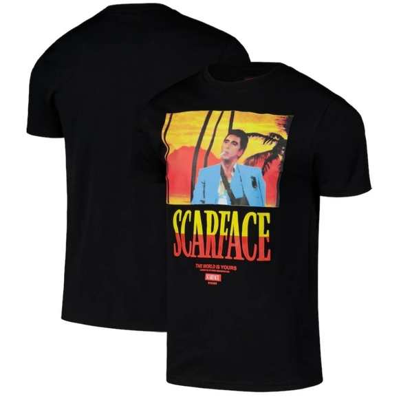 Reason Brand Scarface Graphic Black T-Shirt World Is Yours Size Large NWT 2770BA - Picture 5 of 6